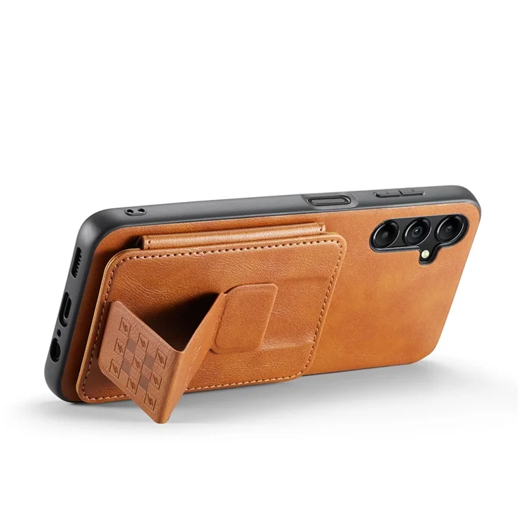 For Samsung Galaxy A55 5G Case PU Leather+TPU Protective Phone Cover with Card Holder - Brown
