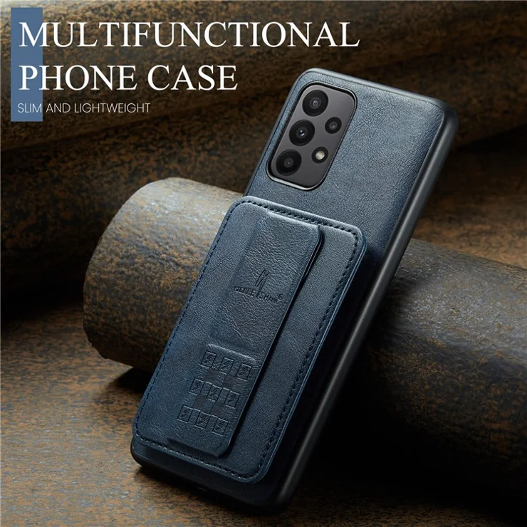 For Samsung Galaxy A52 4G / 5G / A52s 5G Case PU Leather+TPU Kickstand Card Slots Phone Cover - Blue