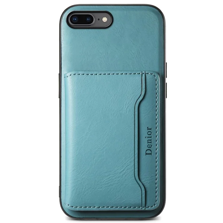 DENIOR For iPhone 7 Plus 5.5 inch / 8 Plus 5.5 inch Magnetic Case Detachable Card Slots Back Shell - Blue