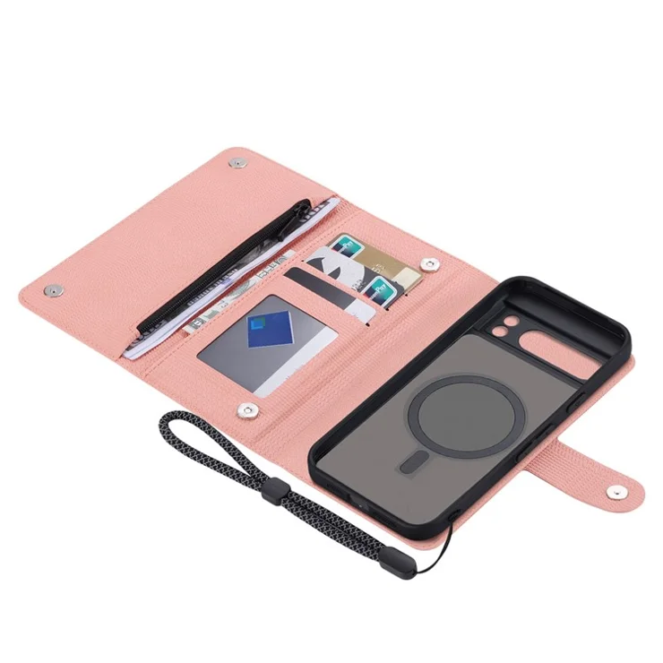 VILI GHB Series for Google Pixel 8 Pro Magnetic Case Detachable Wallet Leather Phone Cover - Pink