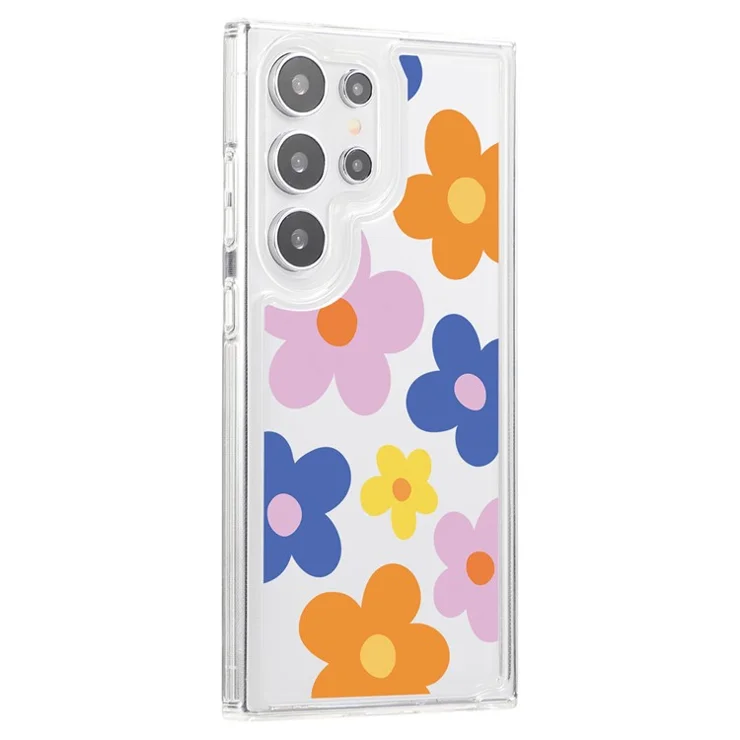 For Samsung Galaxy S24 Ultra Case Clear TPU Airbag Protection Flower Pattern Phone Cover - Colorful Flowers