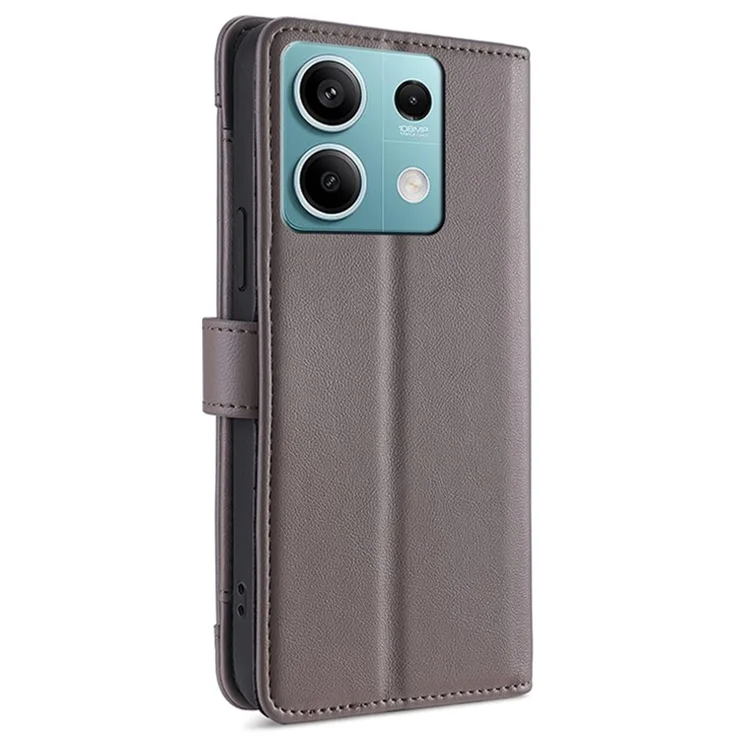For Xiaomi Redmi Note 13 4G Cover Drop-proof Protection Leather Phone Case with 2 Straps - Grey