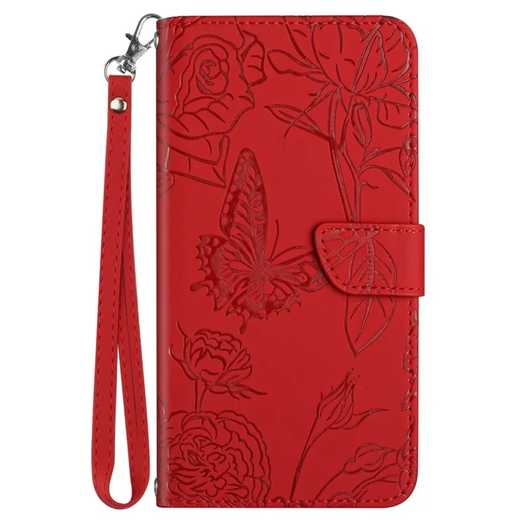 HT03 For Oppo Reno11 F 5G / F25 Pro 5G Leather Case Butterfly Flower Wallet Phone Cover - Red