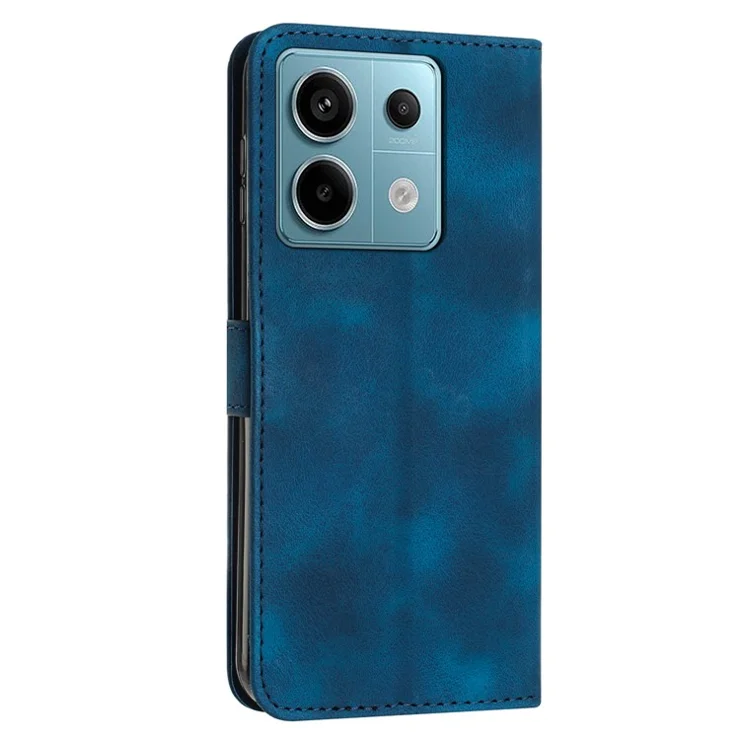 For Xiaomi Poco M6 Pro 4G / Redmi Note 13 Pro 4G Wallet Case Triangle Imprinted Leather Phone Cover - Sapphire