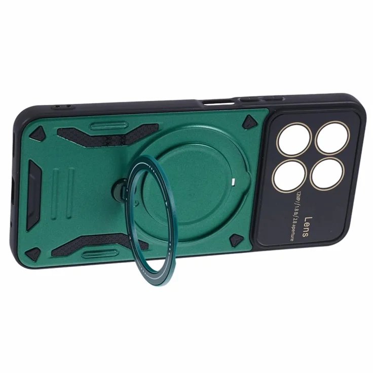 For Honor X8a 4G Shockproof Case Compatible with MagSafe Kickstand PC+TPU Phone Cover - Green