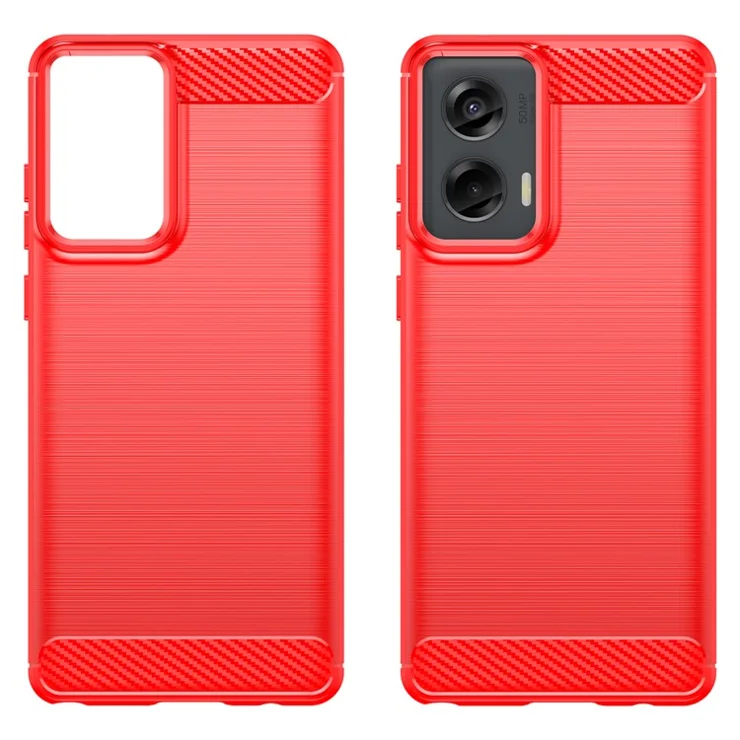 For Motorola Moto G Stylus 5G (2024) Case Carbon Fiber Texture Brushed TPU Cover - Red