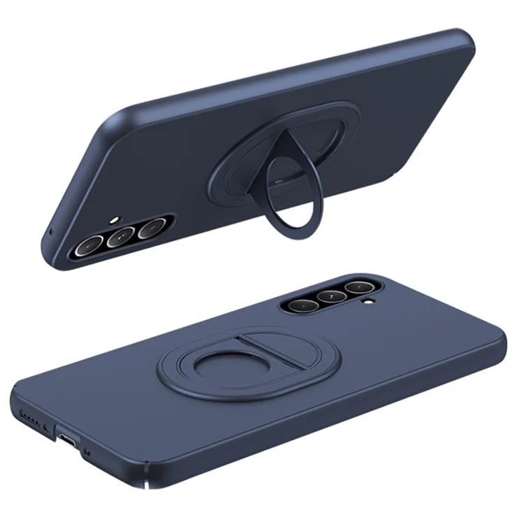 For Samsung Galaxy A34 5G Magnetic Case Kickstand Matte Hard PC Phone Cover - Dark Blue