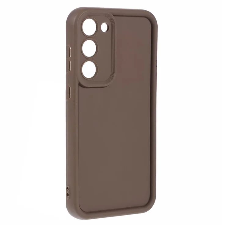 For Samsung Galaxy S22 5G Case Soft Matte Finish TPU Phone Cover - Light Brown