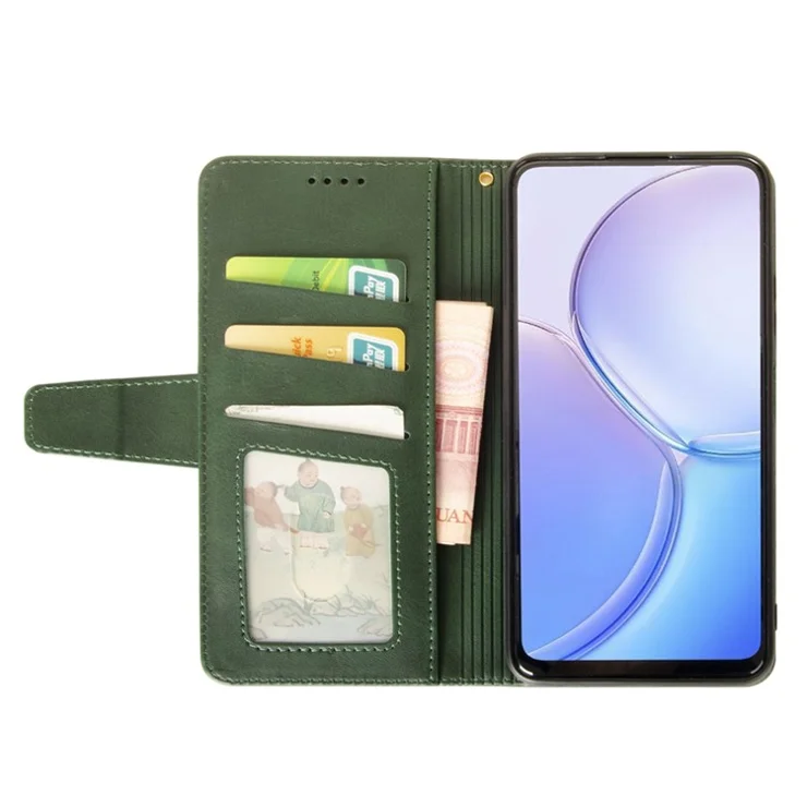 IDEWEI For Oppo Reno11 F 5G Leather Case Calf Texture Wallet Shockproof Cover - Green