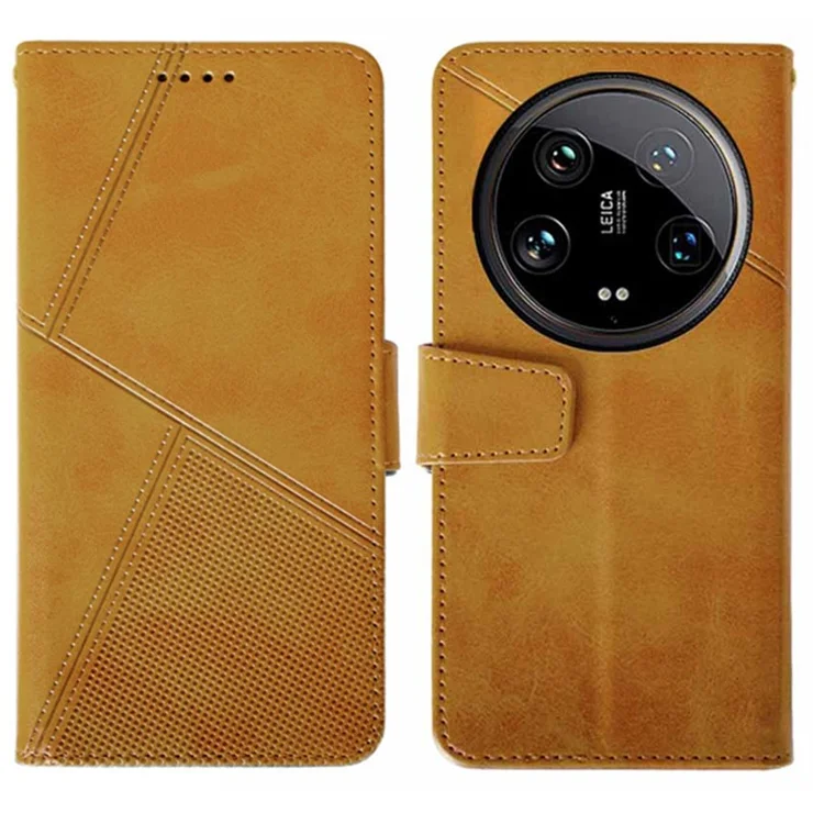 IDEWEI For Xiaomi 14 Ultra Leather Case Calf Texture Phone Wallet Cover - Orange