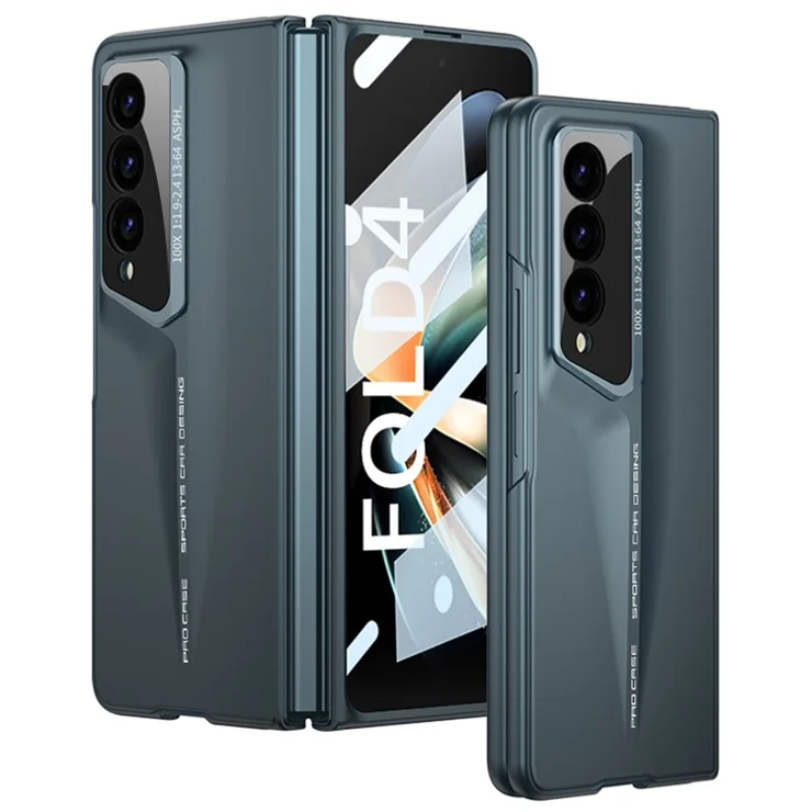 GKK For Samsung Galaxy Z Fold4 5G Shockproof Case Tempered Glass Film + Hard PC Phone Cover - Green