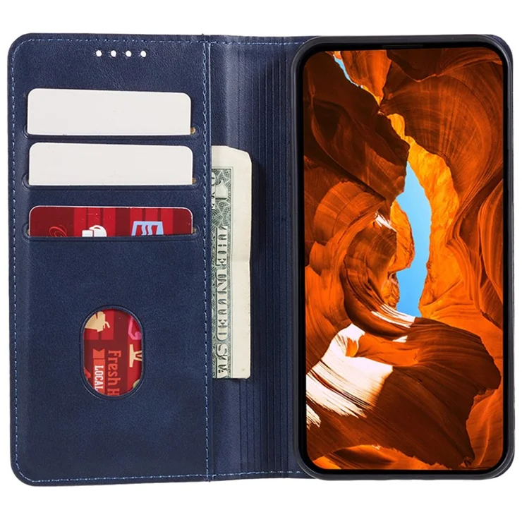 For Honor X50 5G / X9b 5G / Magic6 Lite 5G Case Shockproof PU Leather Wallet Phone Cover - Blue