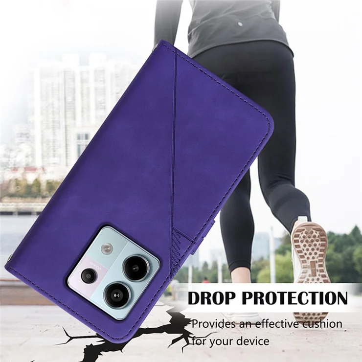 For Xiaomi Redmi Note 13 Pro 5G / Poco X6 5G Leather Case with Shoulder Strap Wallet Stand Phone Cover - Wine Red
