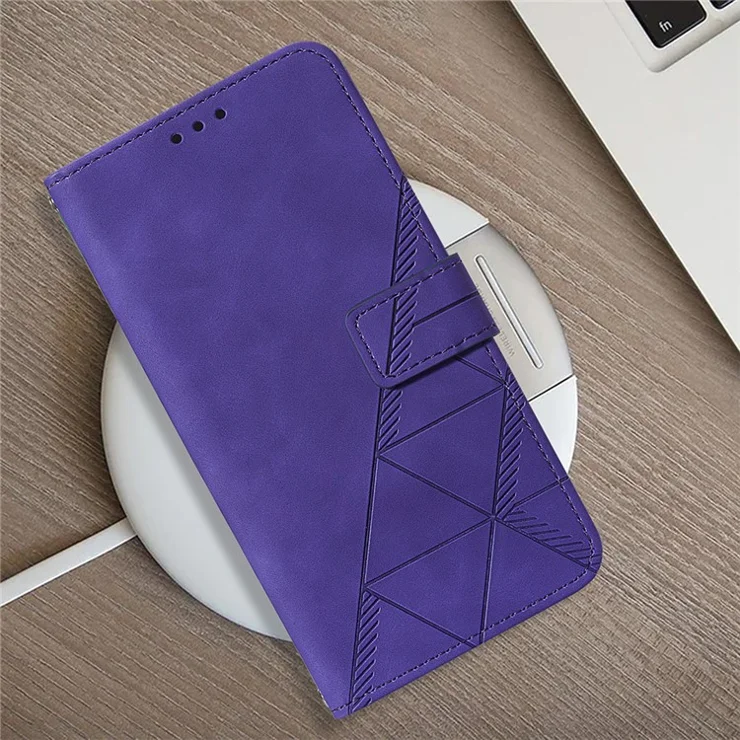 For Motorola Moto E14 4G / G04 4G / G04s 4G / G24 4G Leather Case with Shoulder Strap Wallet Stand Phone Cover - Sapphire