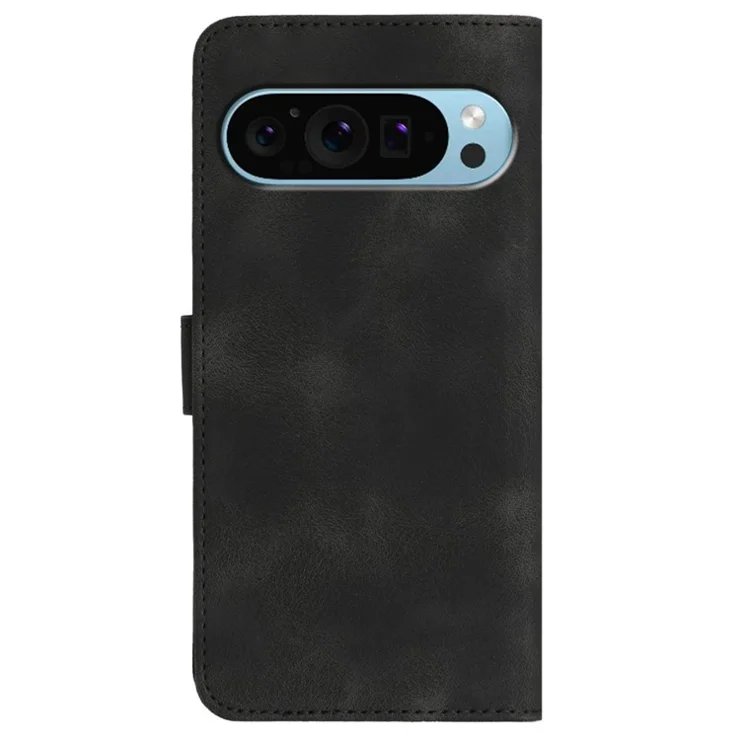 YX003 For Google Pixel 9 Pro XL Case Wallet Stand Imprinted Leather Phone Cover - Black