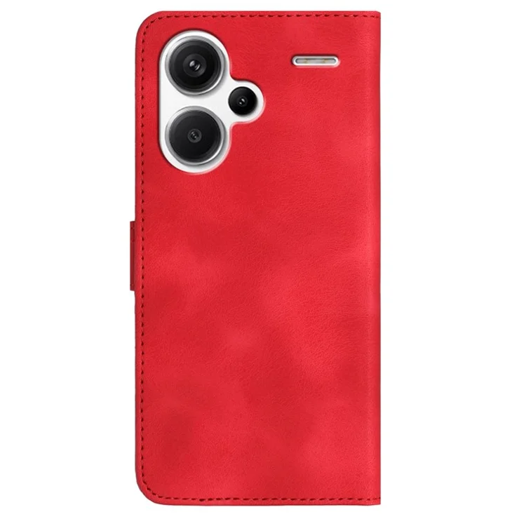 YX003 For Xiaomi Redmi Note 13 Pro+ 5G Leather Case Wallet Stand Shockproof Imprinted Phone Shell - Red