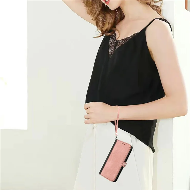 YX0020 For Xiaomi Redmi Note 13 Pro 4G / Poco M6 Pro 4G Case PU Leather Double Magnetic Clasp Phone Cover - Pink