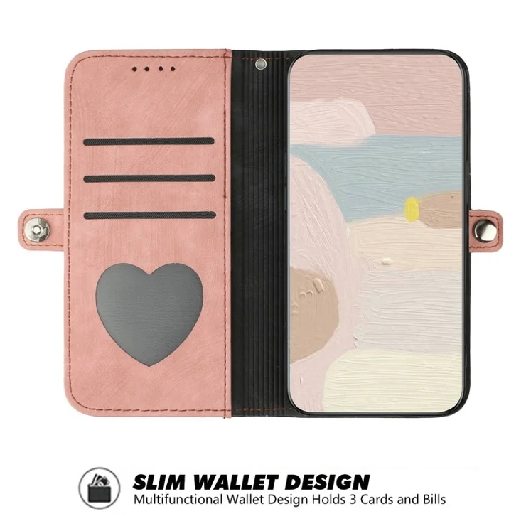 YX0020 For Google Pixel 9 / Pixel 9 Pro Wallet Case PU Leather Flip Phone Cover with Strap - Pink