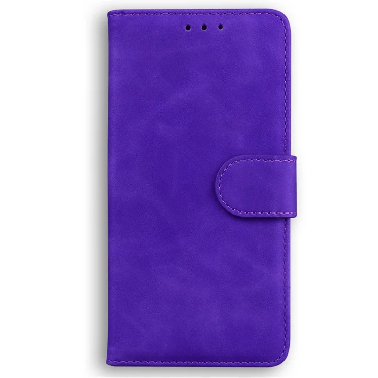 For Motorola Moto G Play (2024) 4G Case Solid Color Phone Leather Cover with Wallet - Purple
