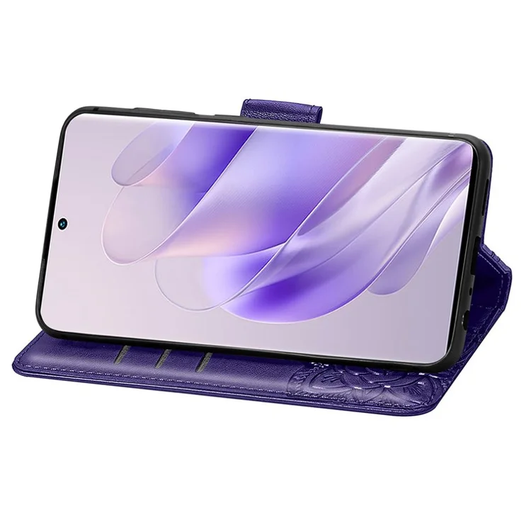 For Infinix Zero 30 4G Magnetic Phone Case Folio Stand View Drop Protection Cover - Dark Purple