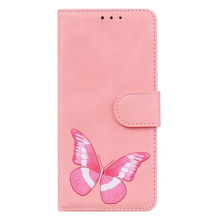 For Xiaomi Redmi Note 13 Pro 4G / Poco M6 Pro 4G Case Butterfly PU Leather Wallet Stand Cover - Pink