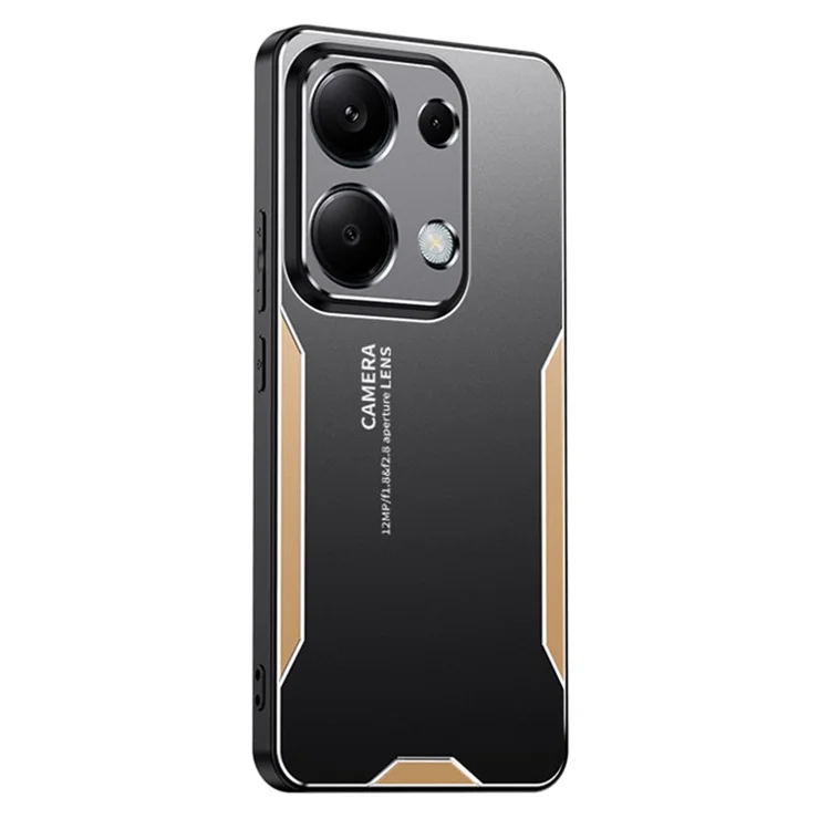 For Xiaomi Redmi Note 13 Pro 4G / Poco M6 Pro 4G Case Drop-Proof Aluminum Alloy+TPU+PC Phone Cover - Gold