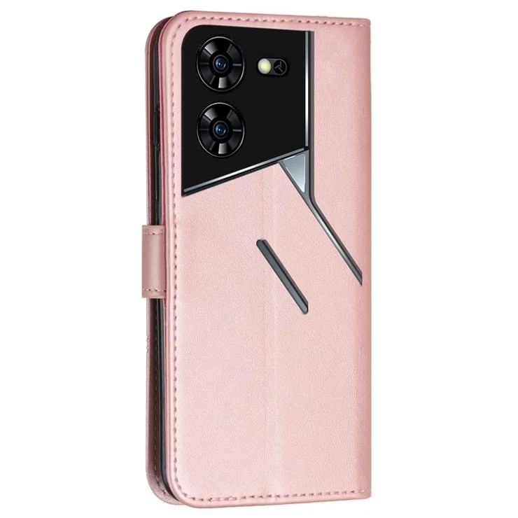For TECNO Pova 5 Pro 5G Wallet Case PU Leather Folio Phone Cover Magnetic Closure - Rose Gold