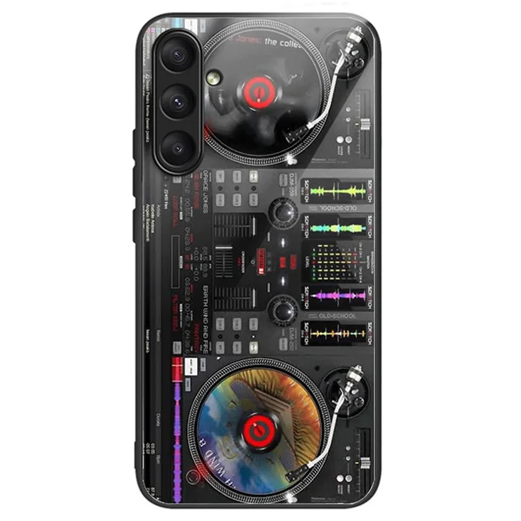 For Samsung Galaxy A25 5G (Global) (161.0 x 76.5 x 8.3mm) Pattern Printing Phone Case Tempered Glass+TPU+PC Cover - Music