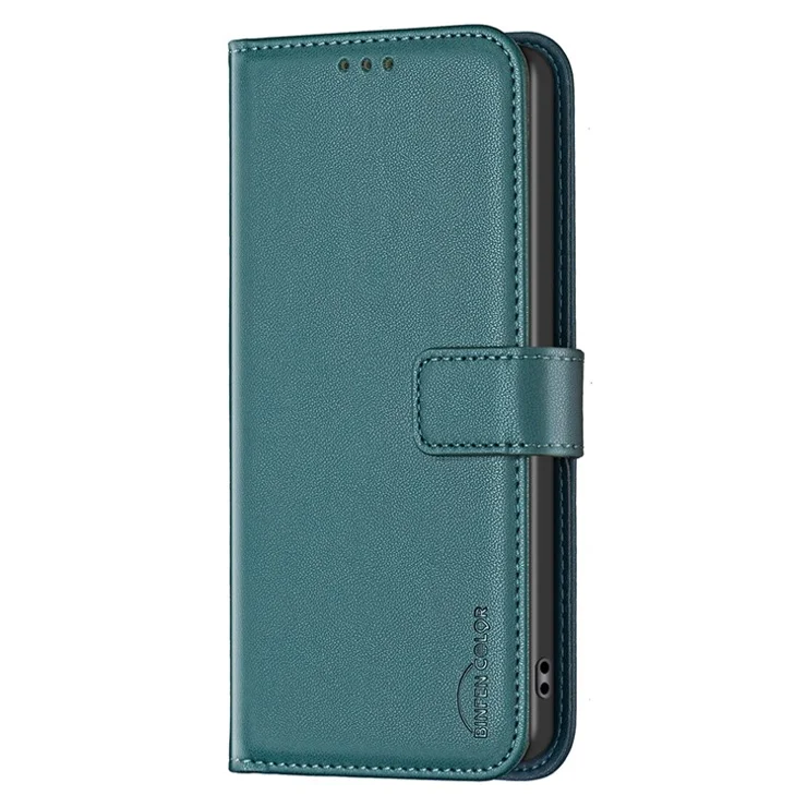 BINFEN COLOR BF17 For Realme 12 5G Case Stand Magnetic Closure Leather Phone Cover - Green