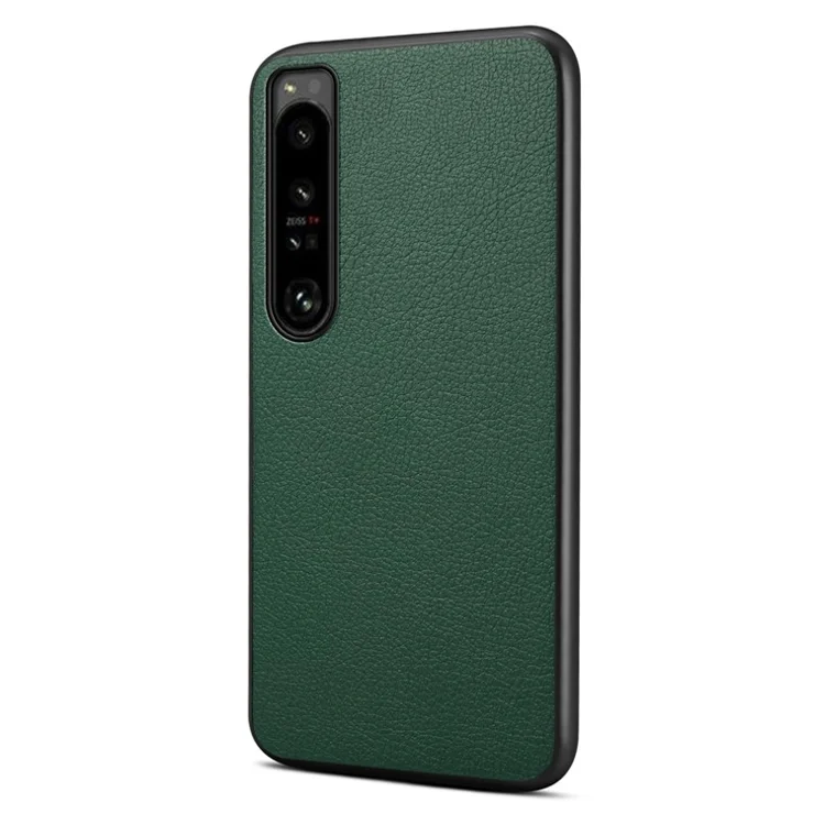 For Sony Xperia 1 IV 5G Phone Case PU Leather Coating Hybrid PC+TPU Phone Cover - Green