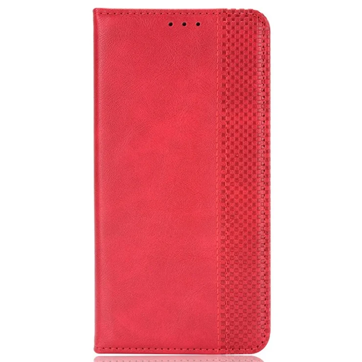 For TECNO Spark 20 Pro+ KJ7 Case Leather Magnetic Closure Wallet Flip Phone Cover - Red