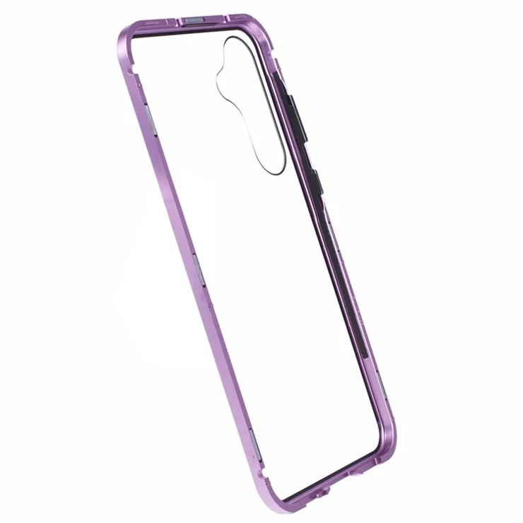 For Samsung Galaxy A55 5G Clear Case Magnetic Adsorption Shockproof Phone Cover - Purple