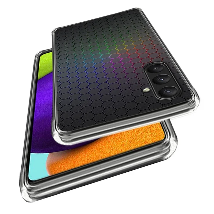 For Samsung Galaxy A24 4G (162.1 x 77.6 x 8.3mm) Case Pattern Printing Slim TPU Phone Cover - Colorful Honeycomb