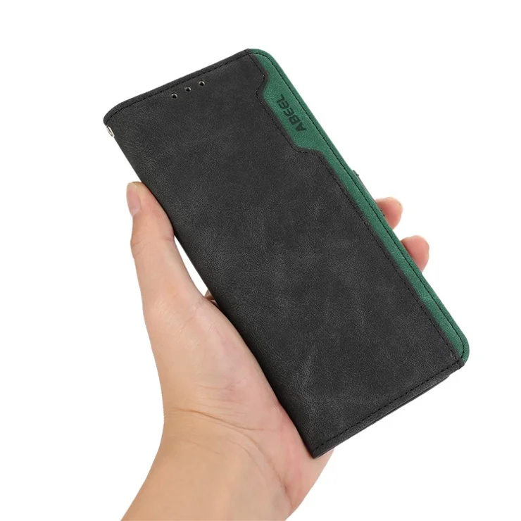 ABEEL For Samsung Galaxy A52 5G / A52 4G / A52s 5G Wallet Phone Case Color Matching RFID Blocking Leather Flip Cover - Black