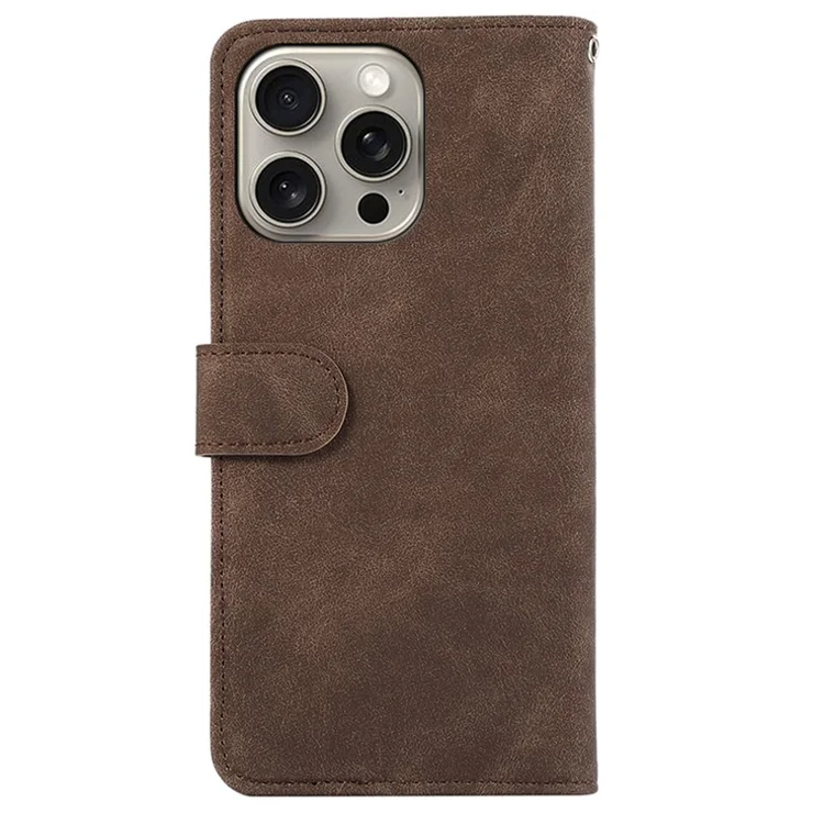 ABEEL For iPhone 14 Pro Max Cell Phone Cases RFID Blocking PU Leather Stand Cover - Brown