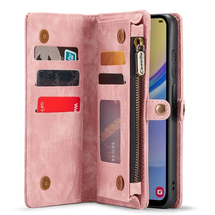 For Samsung Galaxy A15 4G / 5G Phone Cases CASEME Leather Cover with Detachable Wallet and Strap - Pink