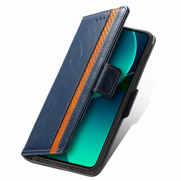 For Xiaomi 13T / 13T Pro / Redmi K60 Ultra Phone Cases CASENEO PU Leather Cover Stand with RFID Blocking Wallet - Dark Blue