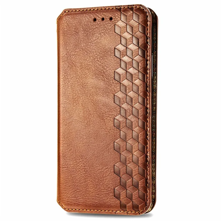 For OnePlus 12R 5G / Ace 3 5G PU Leather Case Rhombus Imprint Wallet Stand Phone Cover - Brown