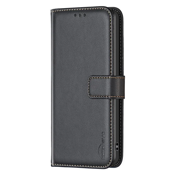 BINFEN COLOR BF17 For Sony Xperia 10 VI Case PU Leather Magnetic Buckle Flip Phone Cover - Black