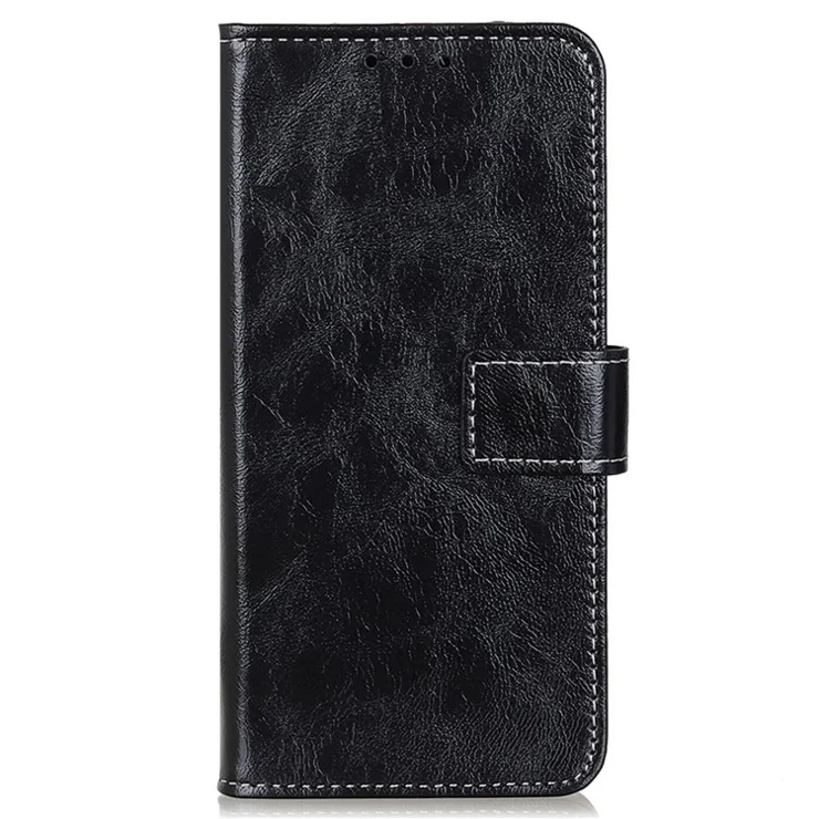 For OnePlus 12R 5G / Ace 3 5G Wallet Case Retro PU Leather Cell Phone Shell - Black