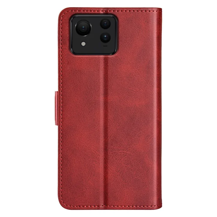 For Asus Zenfone 11 Ultra 5G Leather Case Wallet Stand Protective Phone Cover - Red