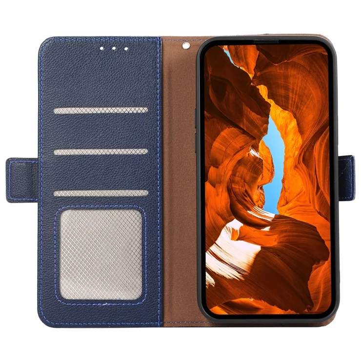 ABEEL For Samsung Galaxy A35 5G Case Leather Wallet Cover with RFID Blocking Card Slots - Blue