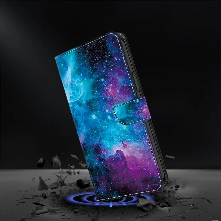 For Samsung Galaxy S24 Case Pattern Printing Leather Flip Phone Case - Starry Sky