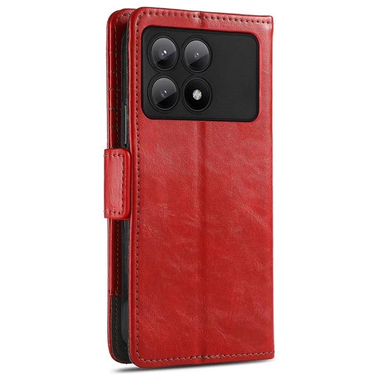 For Xiaomi Redmi K70E 5G / Poco X6 Pro 5G Phone Cases CASENEO PU Leather Cover Stand with RFID Blocking Wallet - Red