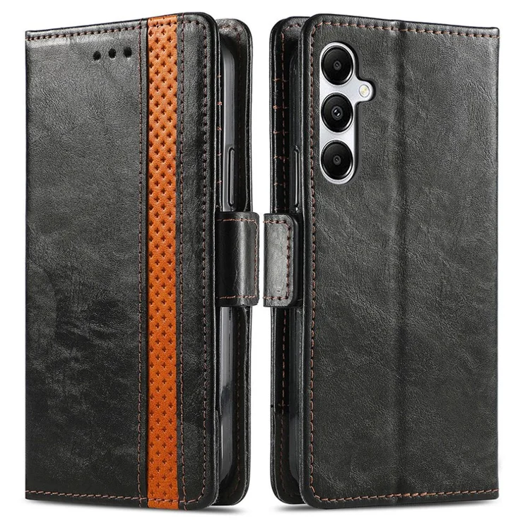 For Samsung Galaxy A35 5G Phone Cases CASENEO PU Leather Cover Stand with RFID Blocking Wallet - Black