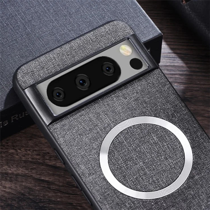 For Google Pixel 8 Pro Magnetic Case TPU+Cloth Dirt-Resistant Phone Cover - Black
