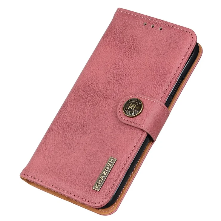 KHAZNEH For OnePlus Nord CE4 5G / Oppo K12 Case PU Leather Cowhide Texture Flip Phone Cover - Pink