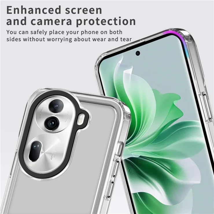 For Oppo Reno11 5G (Global) Case PC+TPU Anti-scratch Protective Phone Cover - Transparent Purple