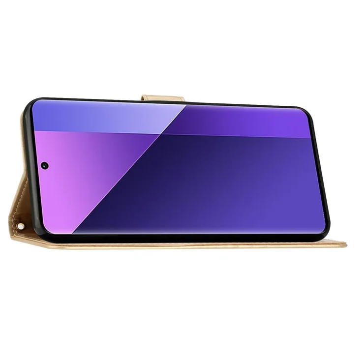For Google Pixel 9 Pro XL Cell Phone Case Butterfly Imprinted Anti-Scratch Leather Wallet Cover - Gold