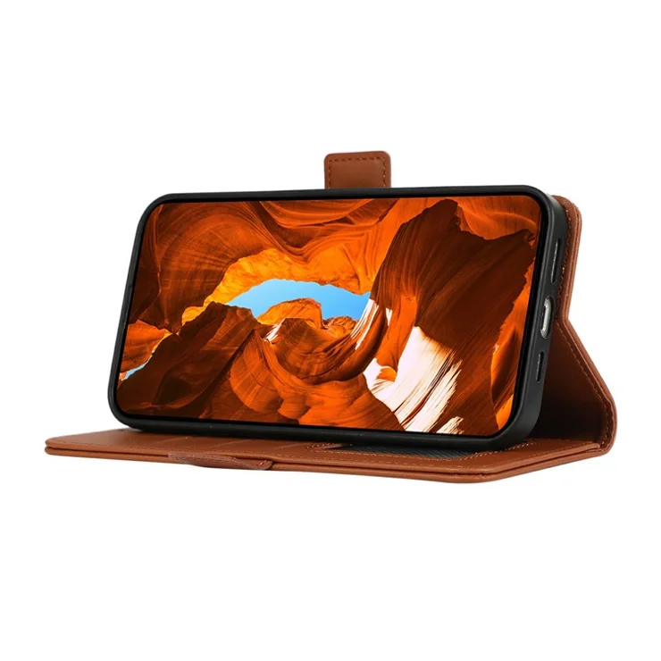 ABEEL For Samsung Galaxy A23 5G (Global Version) / A23 4G Case RFID Blocking Flip Leather Phone Cover - Brown